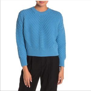 Vince Directional Rib Pullover in Blue Pumice